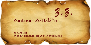 Zentner Zoltán névjegykártya